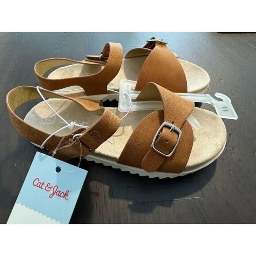 Summer Beachy‎ sandals Cat & Jack Girls Shaelyn 11 Shoes Summer Tan Vacation